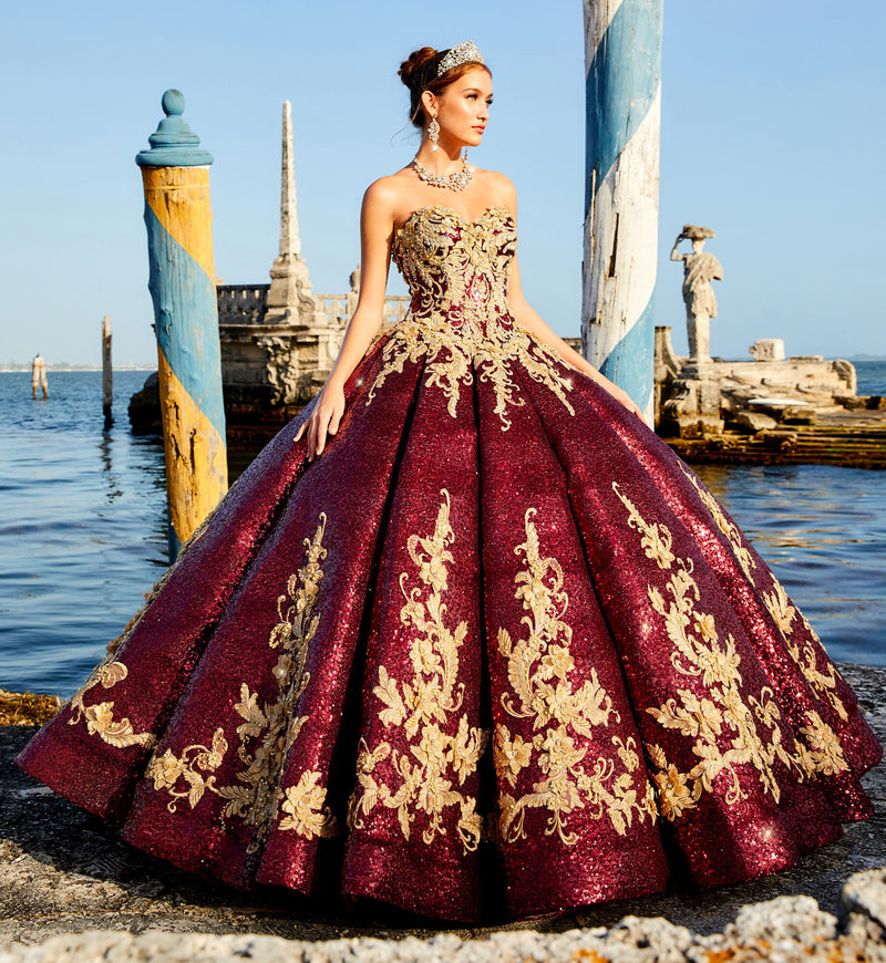 Princesa Ariana Vara PR22030 - Wine/Gold