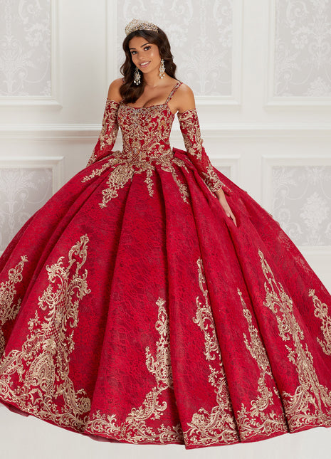 Princesa Ariana Vara PR22146 - Dark Red/Gold