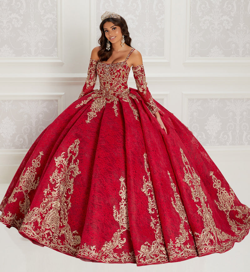 Princesa Ariana Vara PR22146 - Dark Red/Gold