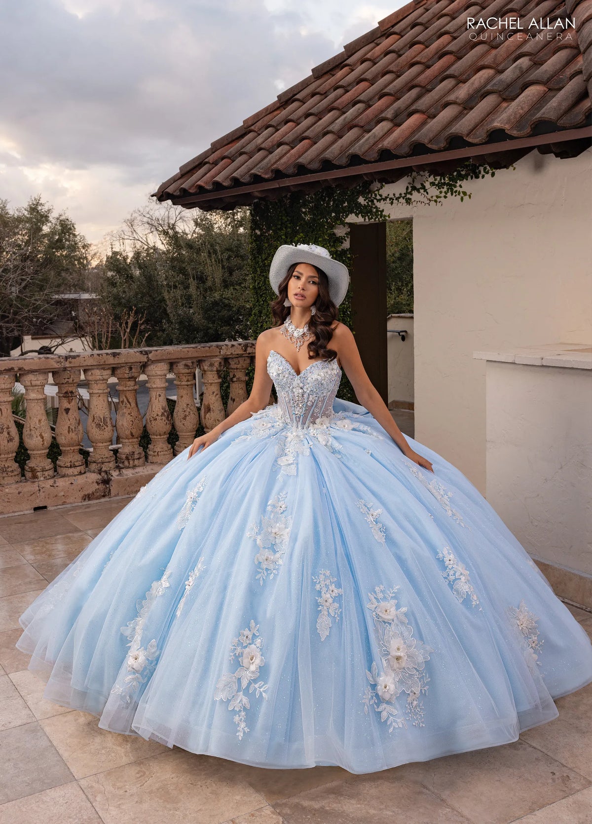 Rachel Allan Style RQ3156 - POWDER BLUE WHITE
