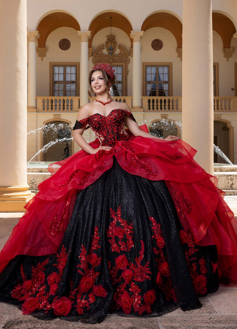 Morilee Style 4080000 - Black/Red Rose
