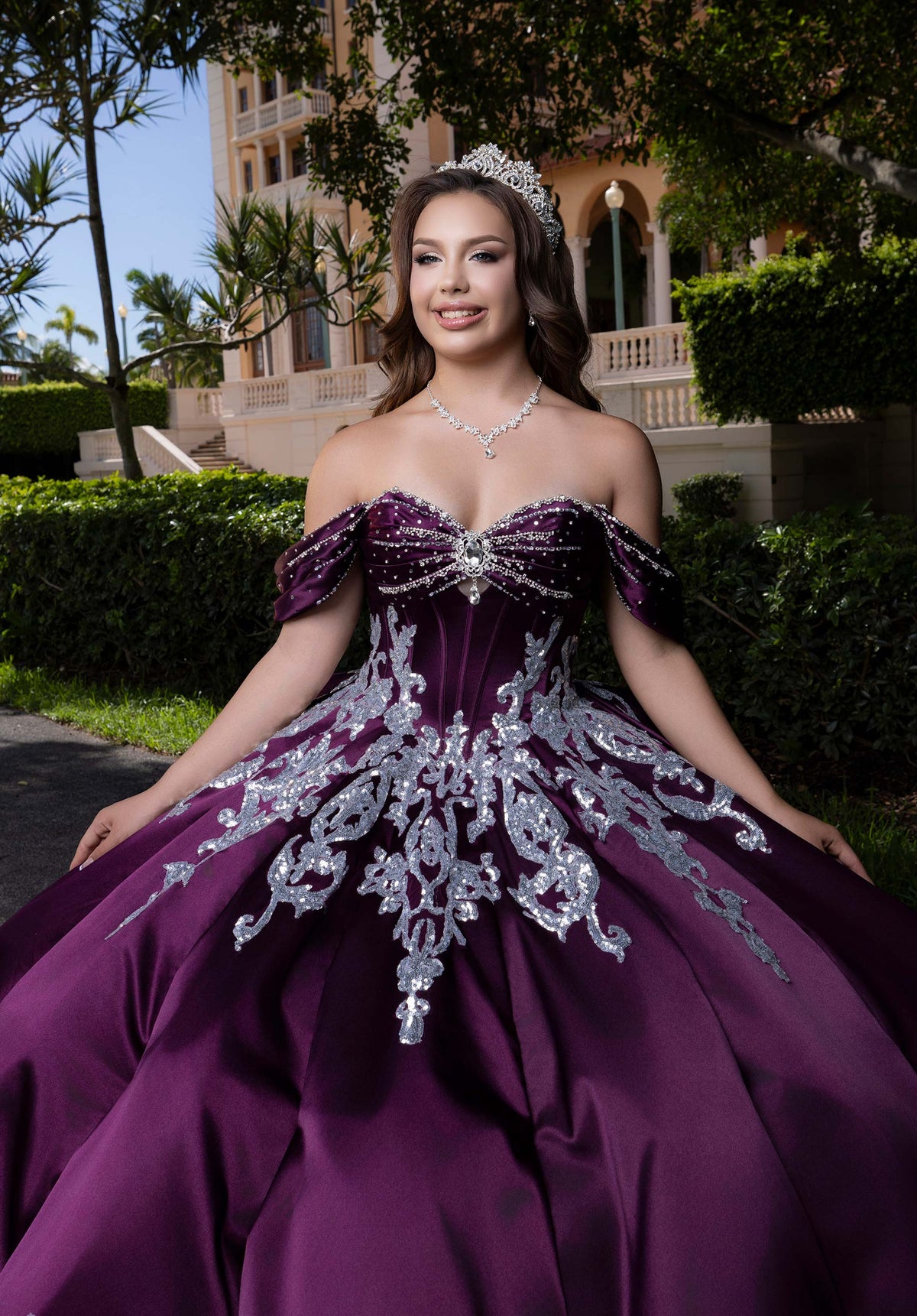 Morilee Style 4080009 - Plum/Silver
