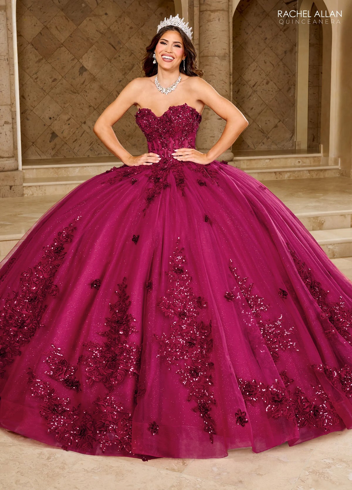 Rachel Allan Style RQ1163 - BURGUNDY