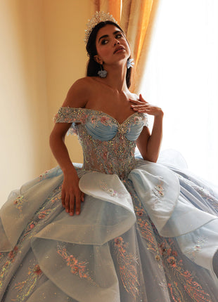 Rachel Allan Style RQ3185 - LIGHT BLUE MULTI