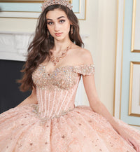 Allover lace quinceañera ball gown w/ sweetheart neckline