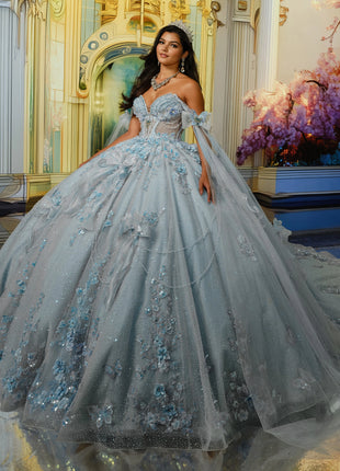 Sweetheart Glitter Tulle Ball Gown w/ 3D Butterflies