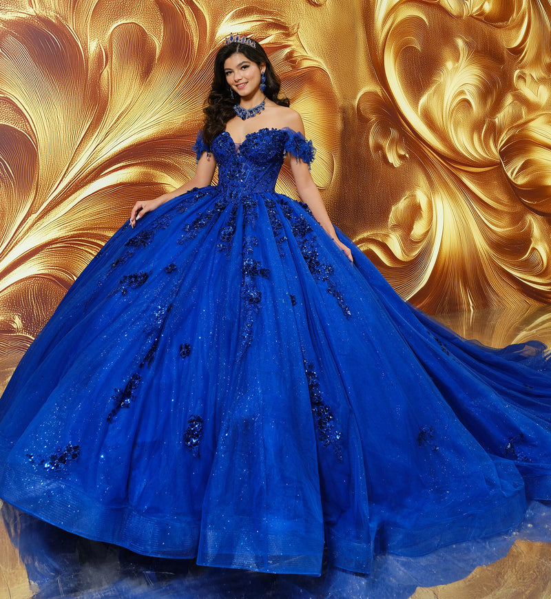 Corset bodice and tulle skirt ball gown w/ pockets & matching earrings