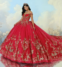 Organza ball gown w/ lace-up back & detachable halter strap