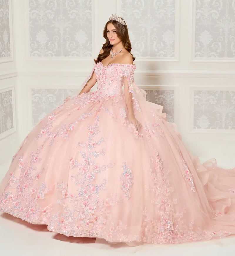 Fantastic strapless beaded lace & glitter tulle ball gown w/ detachable sleeves