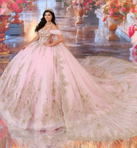 Magical glittering tulle quinceañera dress w/ detachable cape