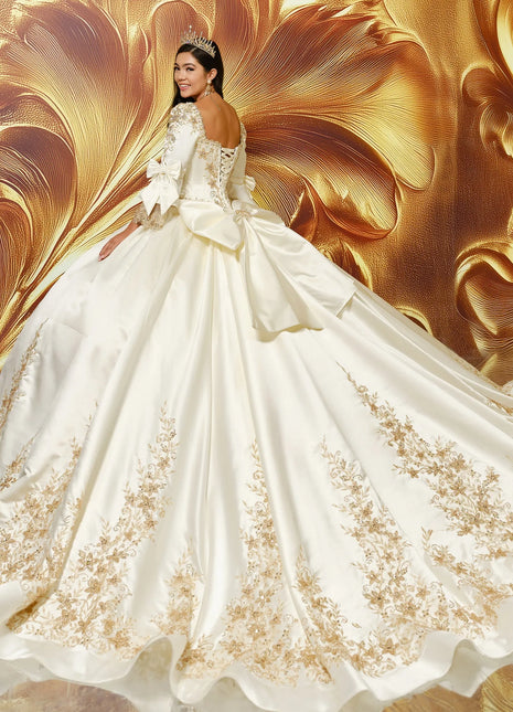 Satin quinceañera ball gown w/ corset jacket