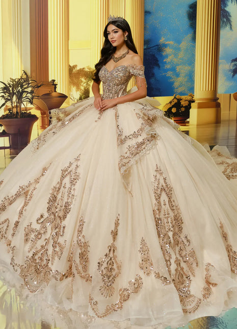 Sweetheart Glitter Tulle Ball Gown w/ Bow & Pockets
