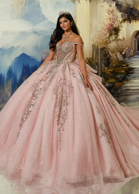 Stone Accent Off-the-Shoulder Ball Gown