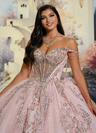 Stone Accent Off-the-Shoulder Ball Gown