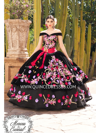 FLORAL OFF SHOULDER QUINCEANERA DRESS BY RAGAZZA FASHION MV24-124