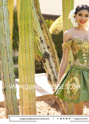 RUFFLED CHARRO QUINCEANERA DRESS BY RAGAZZA FASHION M22-122