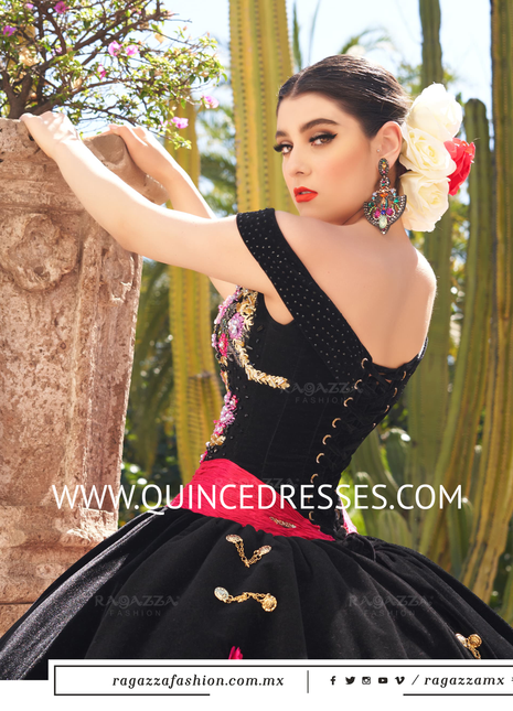 FLORAL OFF SHOULDER QUINCEANERA DRESS BY RAGAZZA FASHION MV24-124