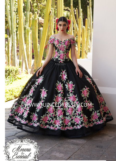 FLORAL OFF SHOULDER QUINCEANERA DRESS BY RAGAZZA FASHION M20-120