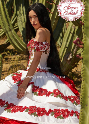 RUFFLED FLORAL CHARRO QUINCE DRESS BY RAGAZZA FASHION MV17-117