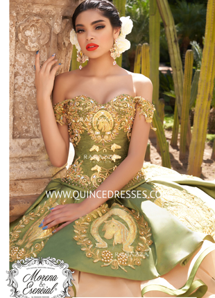 RUFFLED CHARRO QUINCEANERA DRESS BY RAGAZZA FASHION M22-122