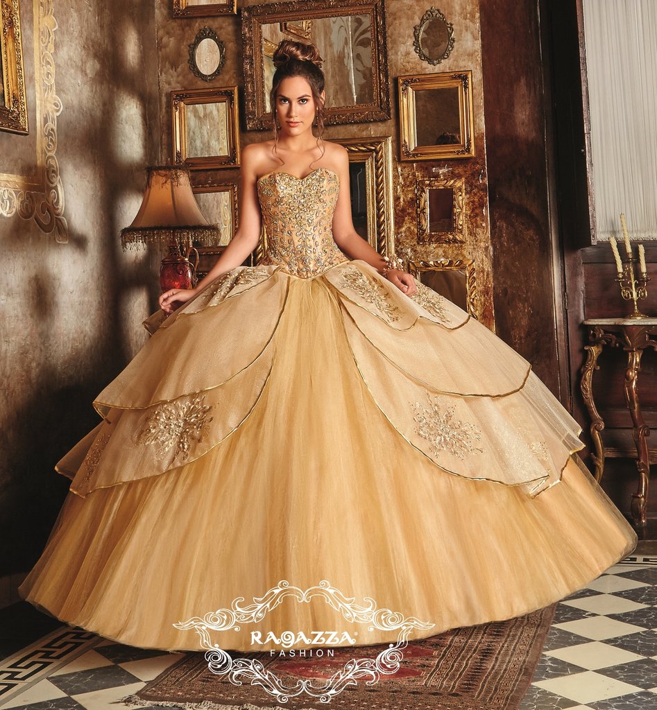 Ragazza fashion gold dress clearance