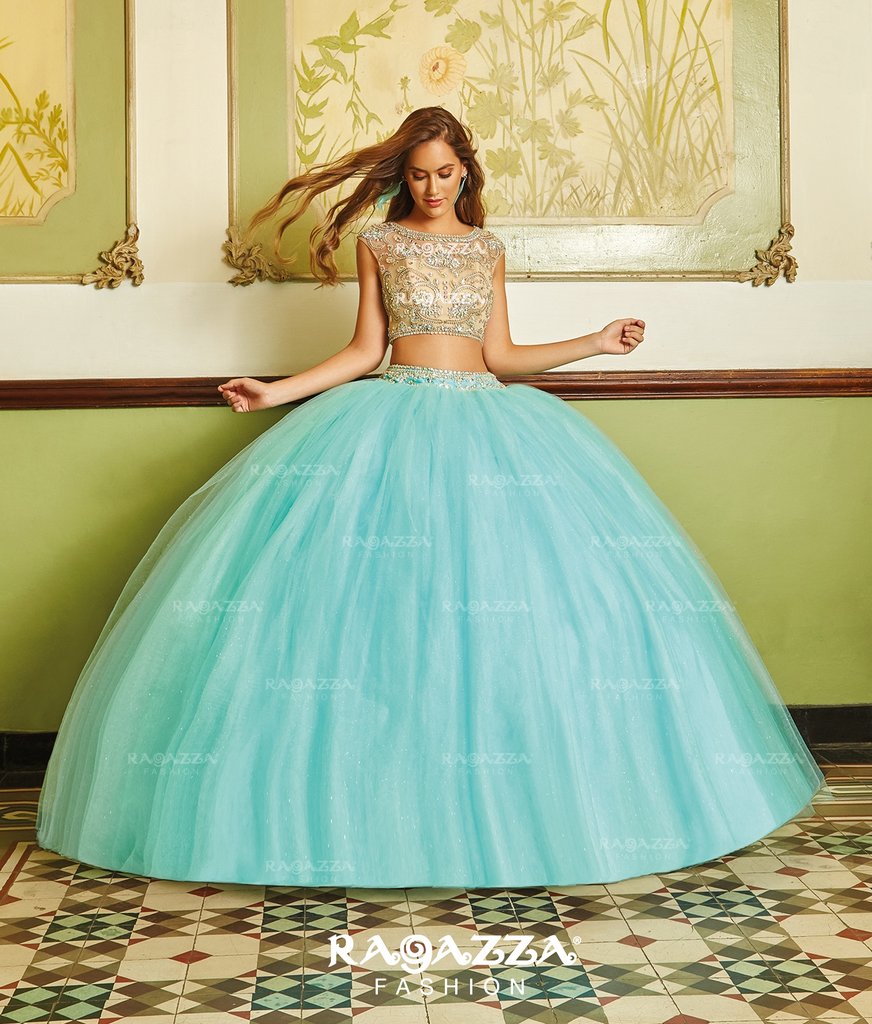 Two piece quinceanera dresses turquoise sales